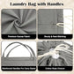 Canvas Laundry Bag with Handles & Square Base