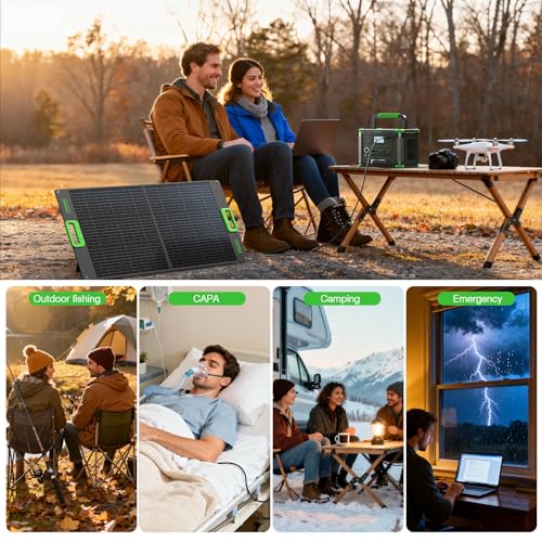 500W Portable Power Station with 100W Foldable Solar Panel