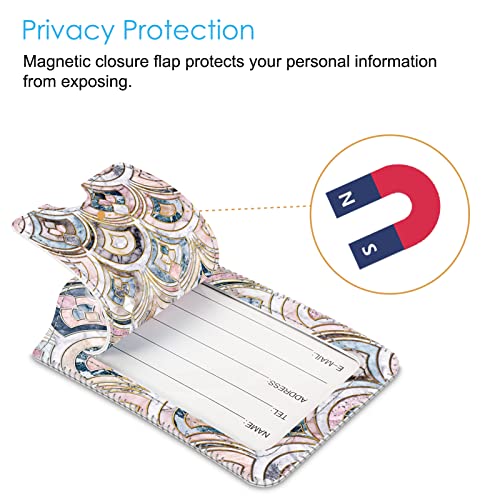 Luggage Tags Privacy Cover ID Label for Travel Bag Suitcase (2 Count)
