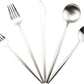 Gugrida 20-Piece 18/10 Stainless Steel Flatware Silverware, Luxury Dinnerware Set Travel Cutlery Tableware Include Knife Fork Spoon Service for 4,Healthy & Eco-Friendly Dishwasher Safe (Silver Matte)