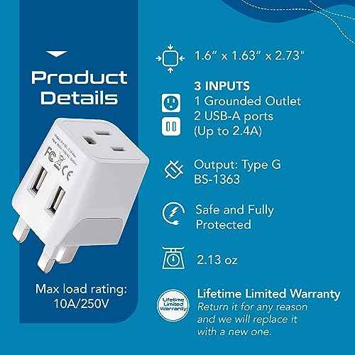 US to UK Plug Adapter