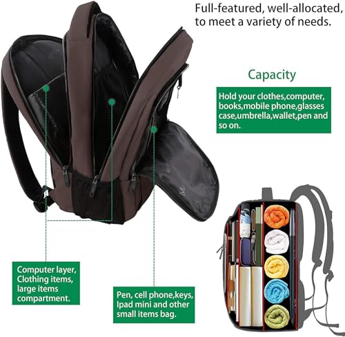 Brown 32L Laptop Backpack