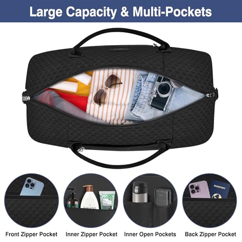 Weekender Bag for Women 21.5" Travel Duffel Large Carry On Bag 3PCS (3 Count)