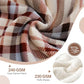 Sherpa Fleece Throw Blanket 60" x 80" Reversible Plush Fluffy Large Big Blanket Lattice Flannel Blankets for All Season Use