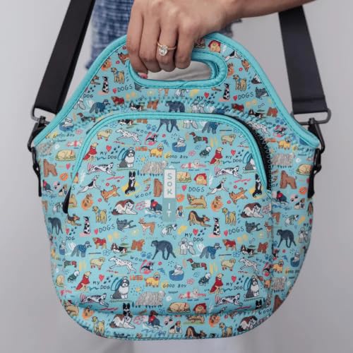 LunchTote Zippered Bag Insulated Neoprene Caddy (Dog Days Forever / X-Large 6.5 Quart Lunch Tote)