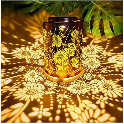 Solar Lanterns Outdoor Waterproof Sunflower Dragonfly
