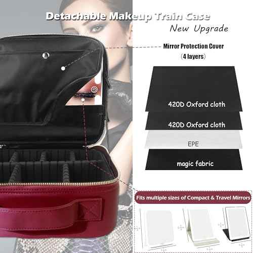 Travel Makeup Bag Cosmetic Bag Makeup Organizer Bag with Lighted Mirror