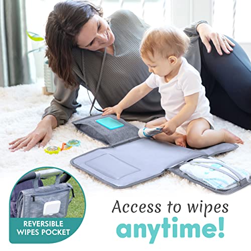 Portable Diaper Changing Pad with Wipes Pocket