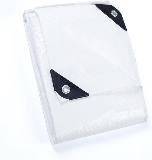GUARD SHIELD Tarp White 8x8 Feet Multi Purpose Waterproof Poly Tarp Cover 5mil (2-Pack)