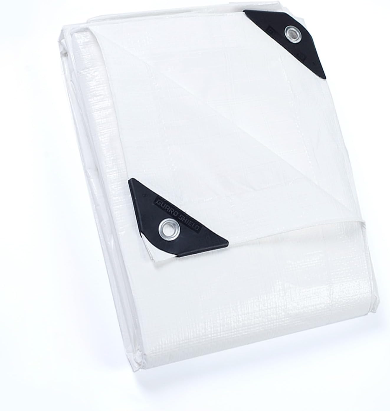 GUARD SHIELD Tarp White 9x9 Feet Multi Purpose Waterproof Poly Tarp Cover 5mil (2-Pack)