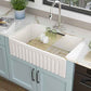 33"x20" White Farmhouse Sink Workstation