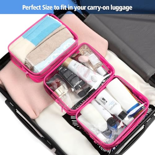 Clear Makeup Bag for Travel (3 Count)