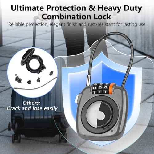 Compatible with Apple AirTag Secure Lock with Wire Cable (2 Count)