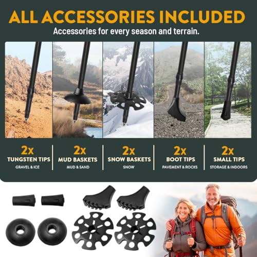 Premium Foldable Hiking Poles by USA Brand