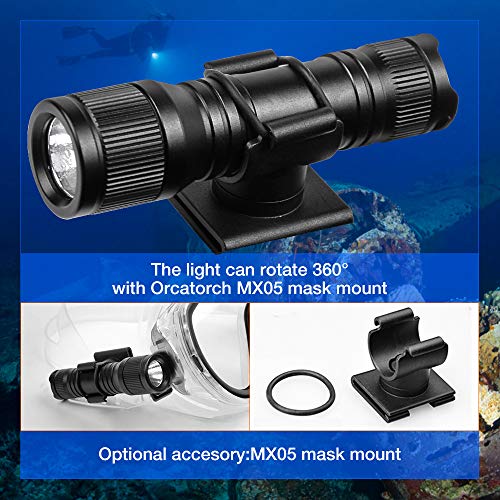 D560 Mini Scuba Dive Light with 360° Rotatable Mask Clip