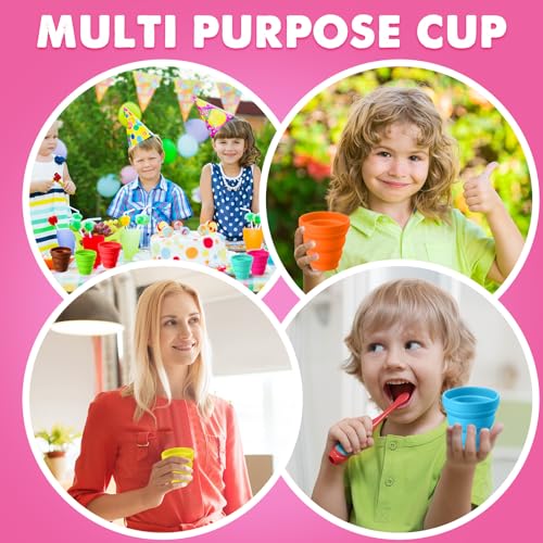 24 Pcs Silicone Collapsible Travel Cup (24 Count)