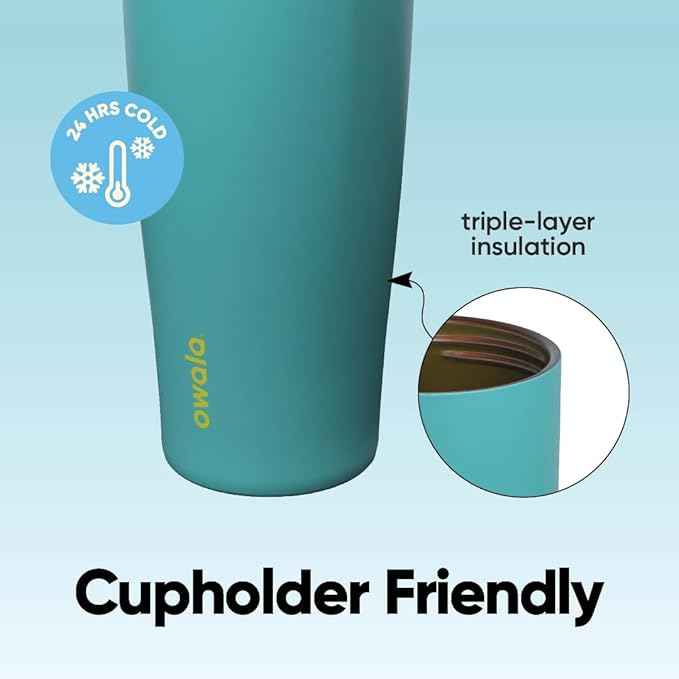 Owala FreeSip Sway Insulated Stainless Steel Water Bottle with Two-Way Spout, Built-In Straw and Bucket Handle, Made for Travel, School, and Sports, 40oz, BPA Free, Leak Proof, Summer Sweetness