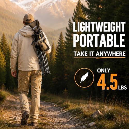 Extra Large Quick Folding Tripod Stool with Backrest Fishing Camping Chair with Carry Strap