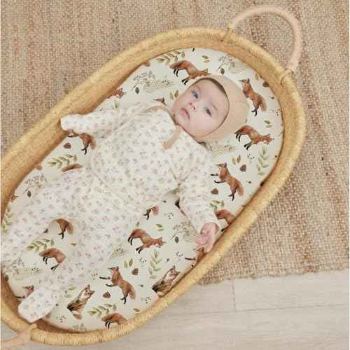 Stretch Fitted Bassinet Sheet Set BROLEX 2 Pack Cradle Sheets for Bassinet Pad