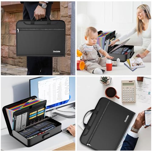 Accordion File Organizer Bag with Lock