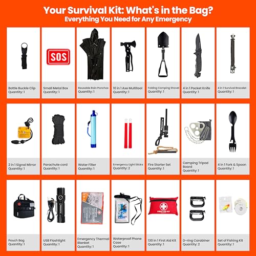 Emergency Survival Kit with First Aid Gears and Supplies
