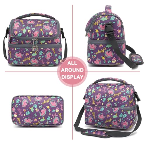 Double Decker Cooler Insulated Lunch Bag Large Tote for Boys