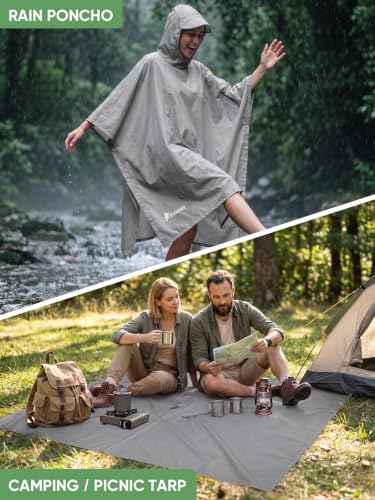 Hooded Rain Poncho for Adults