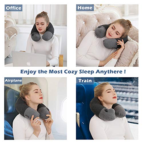 Inflatable Travel Neck Pillow for Airplane