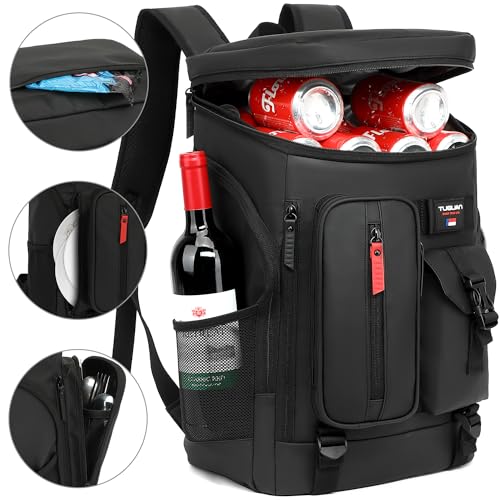 36 Cans Backpack Cooler Insulated Leakproof PU Soft Large Cooler Bag