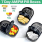 Weekly Travel Pill Organizer 2 Times a Day AM PM Black Pill Box