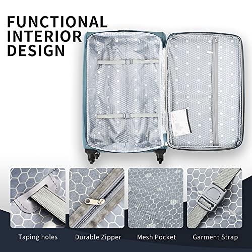 Softside Luggage Set Softshell Lightweight 3 Piece Spinner Suitcase (3 Count)