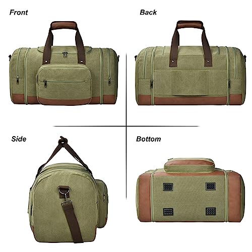 50L Canvas Duffle Bag for Travel Weekender Gym Overnight Carry