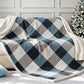 Sherpa Fleece Throw Blanket 60" x 80" Reversible Plush Fluffy Large Big Blanket Lattice Flannel Blankets for Sofa Couch Bed