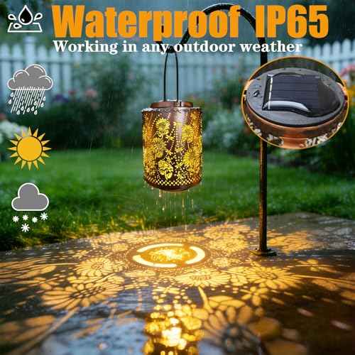 Solar Lanterns Outdoor Waterproof Sunflower Dragonfly