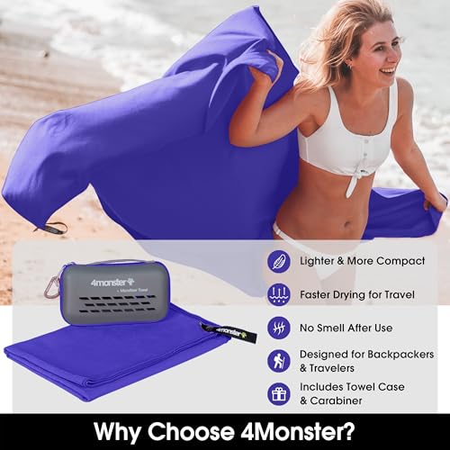 Quick Dry Travel Towel with Case & Carabiner