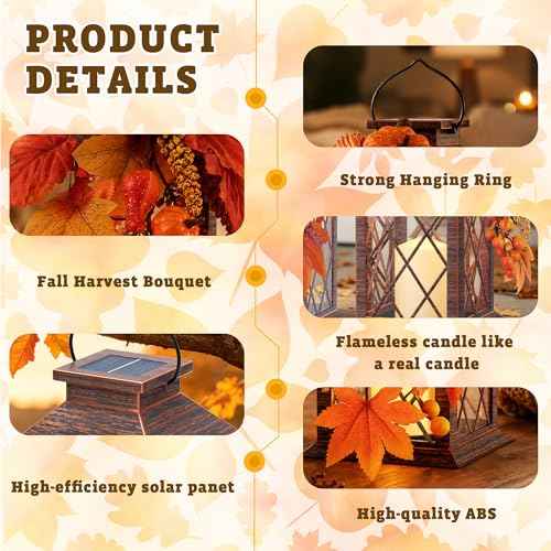 Fall Solar Lanterns Outdoor Waterproof