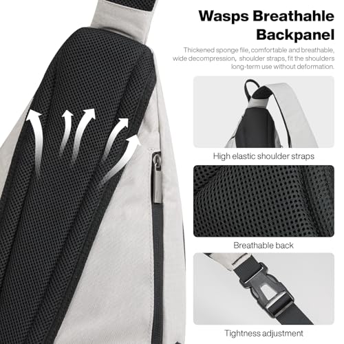 Sling Bag Men Backpack Unisex One Shoulder Bag Hiking Travel Backpack Crossbody with USB Port for Men Women Versatile Casual Daypack