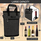 Two Bottle Wine Bag Carrier Insulated Leakproof 2 Wine Cooler Charcoal