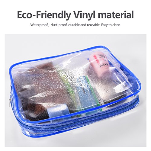 3Pcs Crystal Clear PVC Travel Toiletry Bag Kit for Women Men