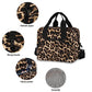 Leopard Print Insulated Lunch Bag Reusable Cooler Lunch Tote Box with Shoulder Strap for Work Picnic School Beach (Multi 12)