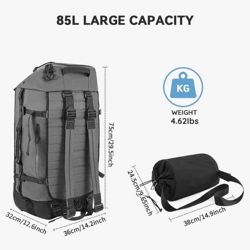 85L 29“ Foldable Rolling Backpack with Wheels