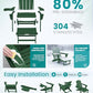 Folding Adjustable Adirondack Chairs with Footrest Set of 4