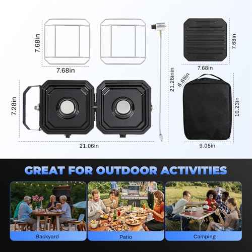 Adjustable 2 Burner Portable Stove with 16000 BTU