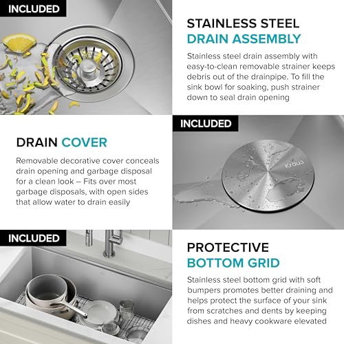 Stainless Steel 32 in Undermount Kitchen Sink KWU110