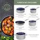 9pc Cookware Set Healthy Duralon Blue Ceramic Nonstick Coated