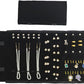 Velvet Travel Jewelry Case Roll Bag Organizer for Necklace Bracelet Earrings Ring (Black) (Black（6+2+4+2)