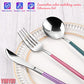 Mirror Silver multicolor Silverware Set (4 Count)
