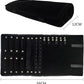 Velvet Travel Jewelry Case Roll Bag Organizer for Necklace Bracelet Earrings Ring (Black) (Black(4+2+2+6))