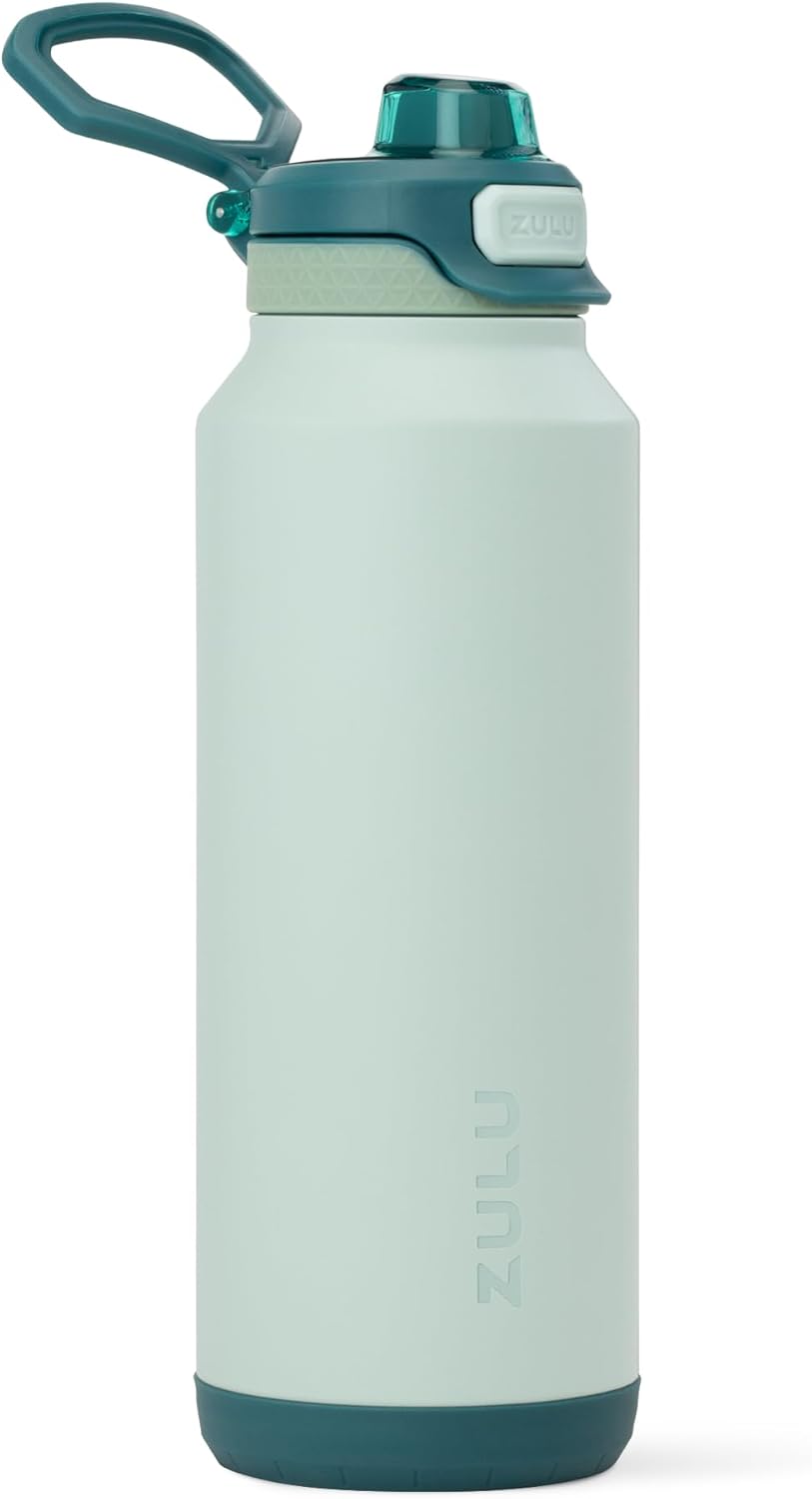 ZULU Powerfill Pro 40oz Stainless Steel Water Bottle with Quick Fill Lid, Triple Walled Vacuum Insulated Metal, Leak Proof Locking Lid, Sip and Chug, Reusable BPA Free, Evergreen - Roamly