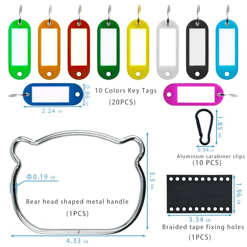 Portable Key Organizer Manager with Enlarged Window for Writing and Displaying More Text (30 Count)